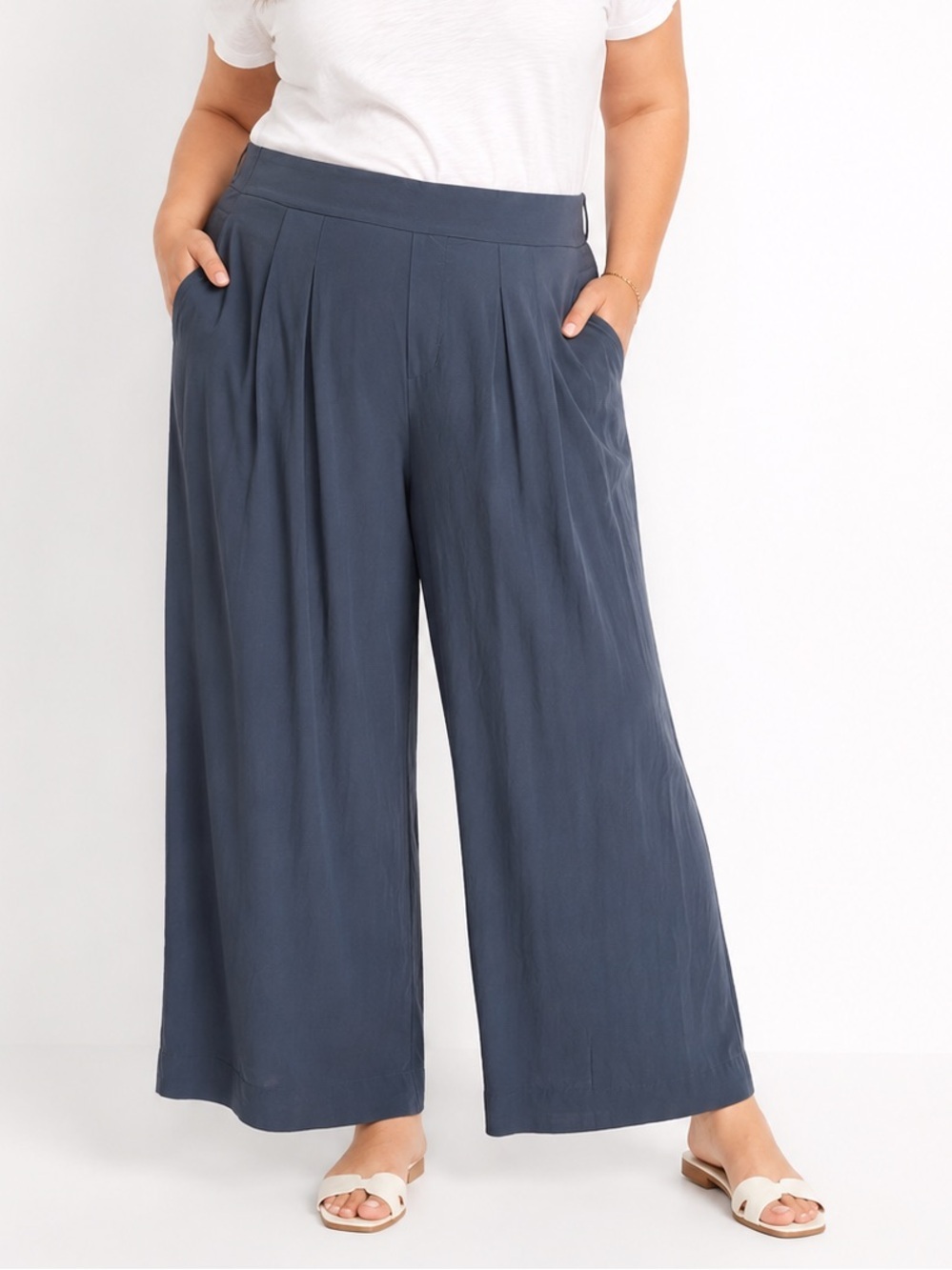 Athleta Plus 22 Black Brooklyn Heights High Rise Pleated Wide Leg Pant pockets